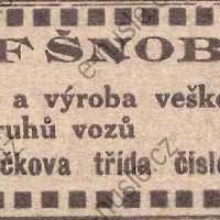 Inzerát Nuselský obzor 01.06.1913 Šnobr Nusle 55 Inzerát Nuselský obzor 01.06.1913 Šnobr Nusle 55