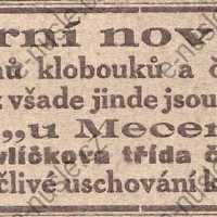 Inzerát Nuselský obzor 01.06.1913 Mecera Nusle 111