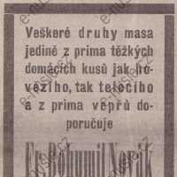 Inzerát Nuselský obzor 01.06.1913 Novák řezník Nusle 2