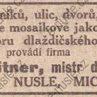 Inzerát Nuselský obzor 01.06.1913 Leitner Nusle 336