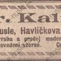Inzerát Nuselský obzor 01.06.1913 Kalina Nusle 64