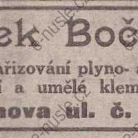 Inzerát Nuselský obzor 01.06.1913 Boček Nusle 458