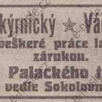 Inzerát Nuselský obzor 01.06.1913 Kverka Nusle 330
