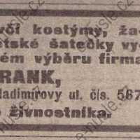 Inzerát Nuselský obzor 01.06.1913 Frank Nusle 567